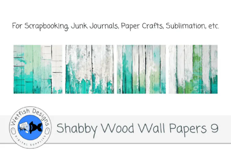 Shabby Wood Wall Digital Papers 9