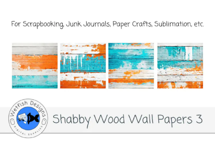 Shabby Wood Wall Digital Papers 3