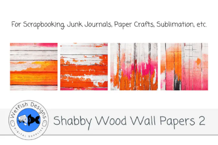 Shabby Wood Wall Digital Papers 2