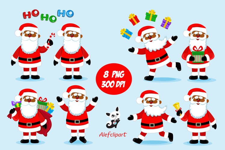 Santa Christmas , Santa Claus African American Clipart