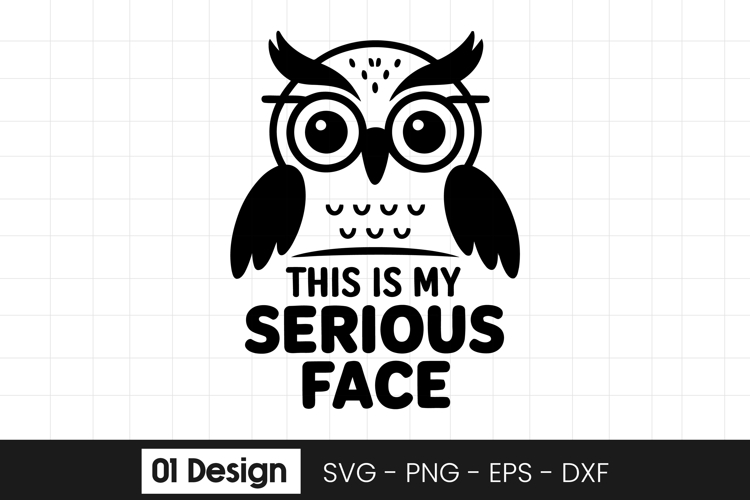 Funny Owl Serious Face Quote SVG PNG