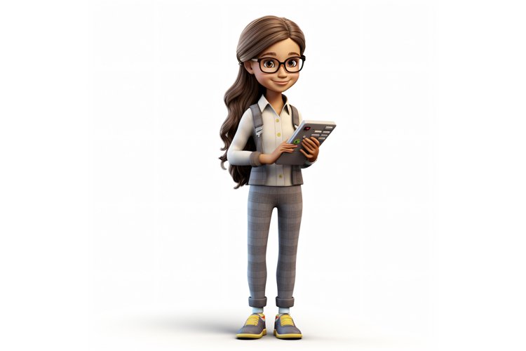 3D pixar Character Child Girl with relevant environment