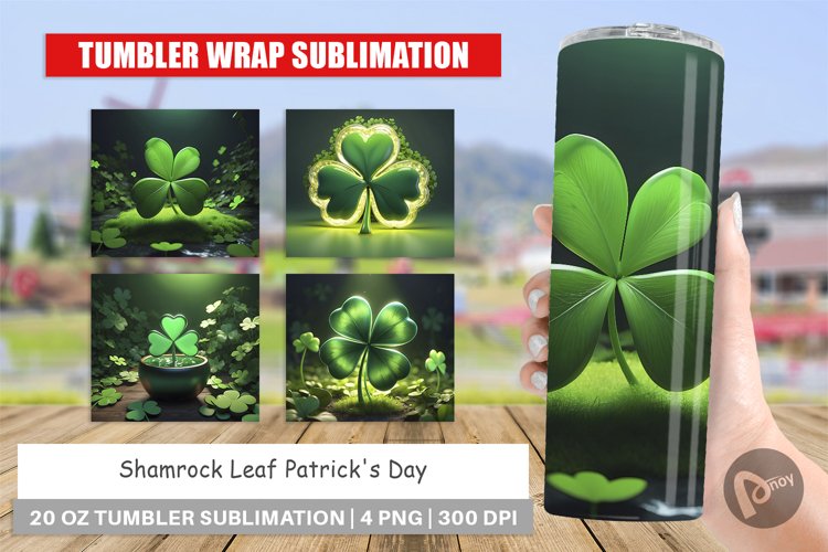 Tumbler Sublimation Wrap Shamrock Leaf Patrick Day