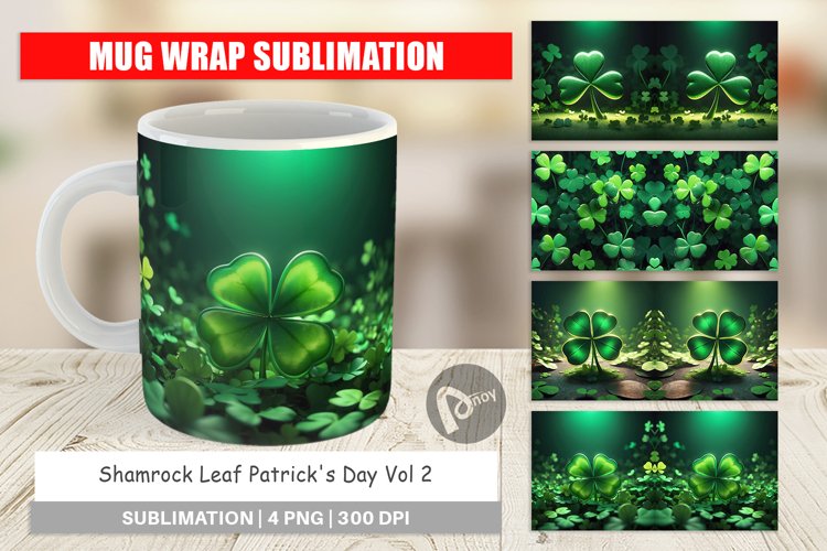 Mug sublimation design Shamrock Leaf Patrick Da