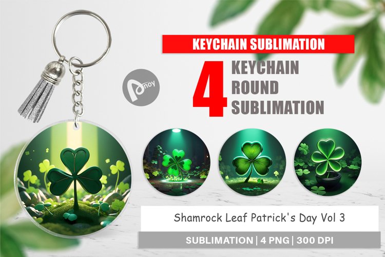 Keychain Shamrock Leaf Patrick Day