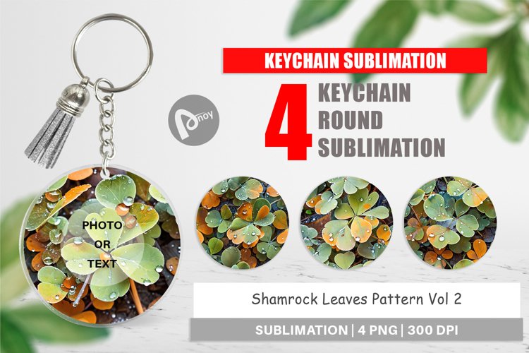 Keychain Shamrock Leaves Pattern