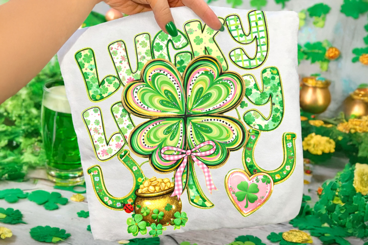 Lucky St Patricks Day PNG, Irish PNG, Shamrock PNG, Clover