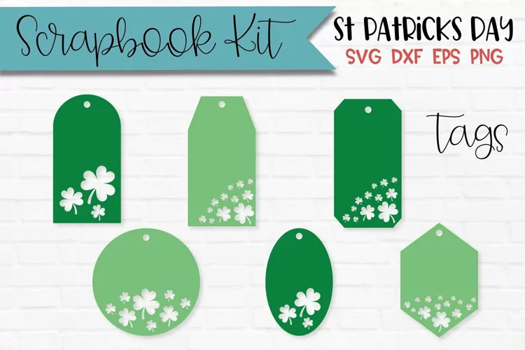 Shamrock Tags Scrapbook Kit | St Patricks Day Gift Tags