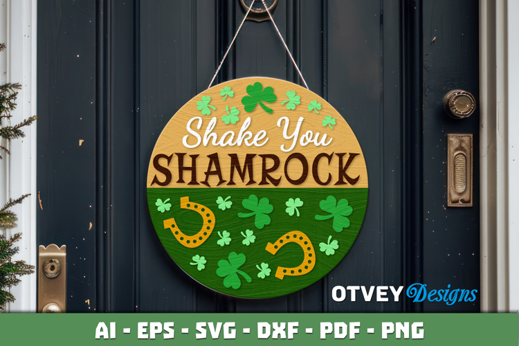 Shamrock Welcome Sign | Lucky Clover Door Hanger Lasercut