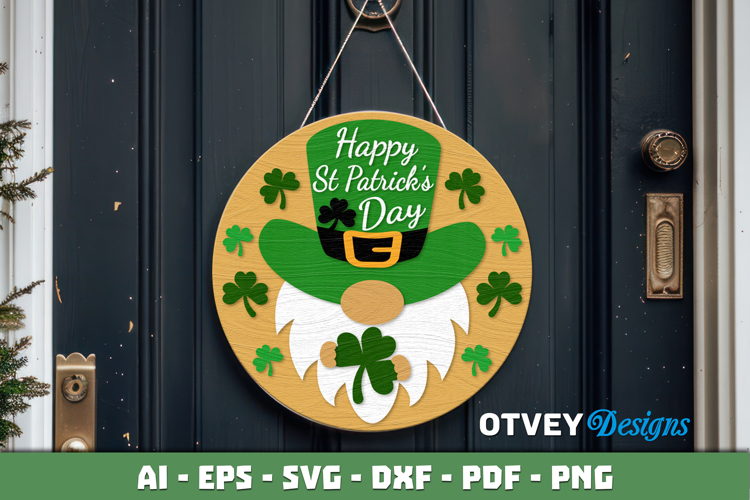 Shamrock Welcome Sign | Lucky Clover Door Hanger Lasercut