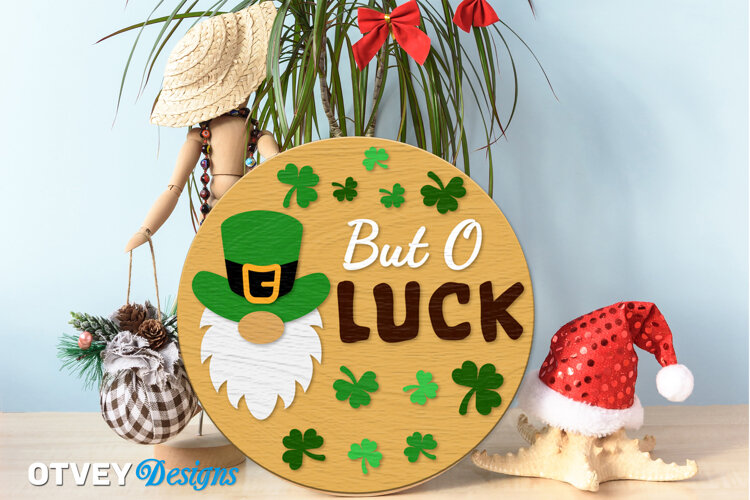 Shamrock Welcome Sign | Lucky Clover Door Hanger Lasercut example image 1