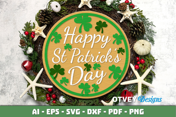 Shamrock Welcome Sign | Lucky Clover Door Hanger Lasercut