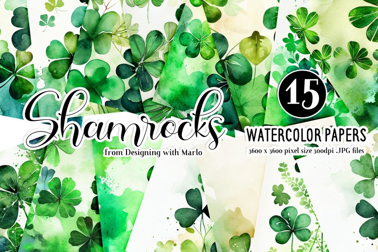 Watercolor Shamrock Clipart Image 5