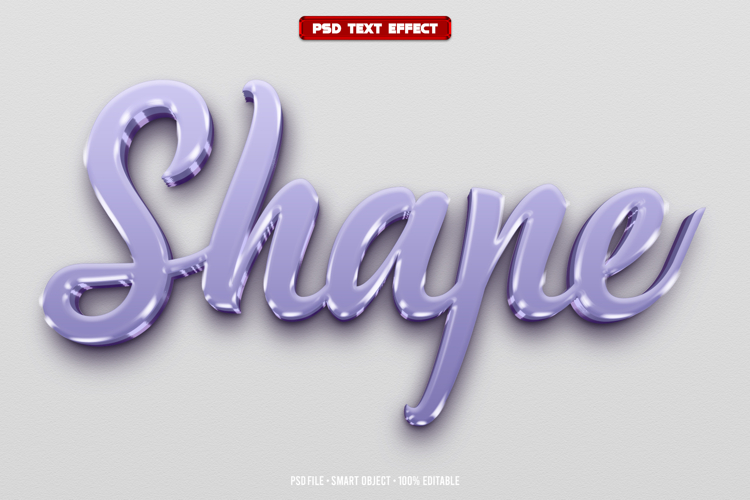 Shape 3D editable text effect