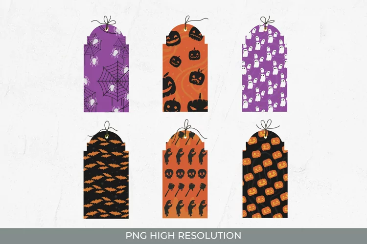 Halloween Pattern Tag Set