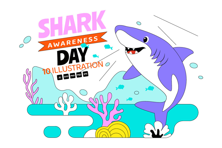 10 Shark Awareness Day Illustration example image 1