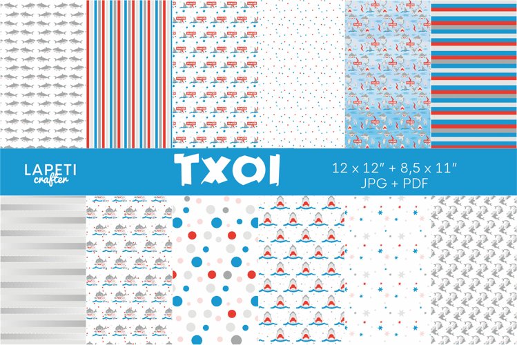 Shark digital paper | 12x12 &amp; Letter size