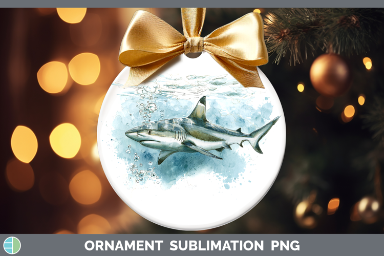 Blacktip Shark Sketch Ornament Sublimation Design