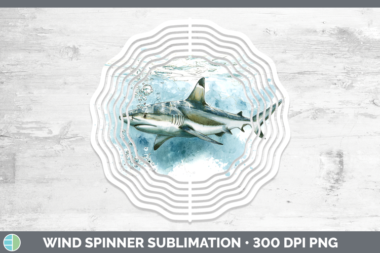 Blacktip Shark Sketch Wind Spinner Sublimation Design