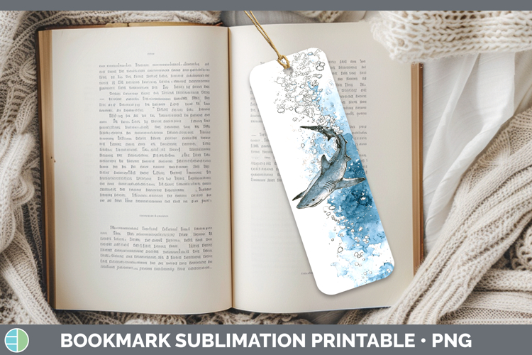 Bull Shark Sketch Bookmark Sublimation Design