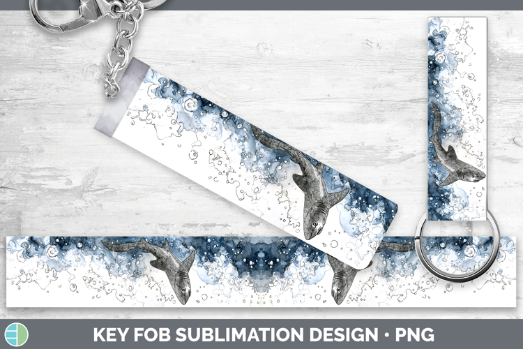 Goblin Shark Sketch Key Fob Sublimation Design