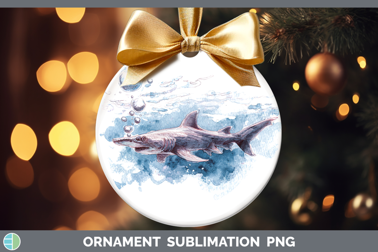 Goblin Shark Sketch Ornament Sublimation Design