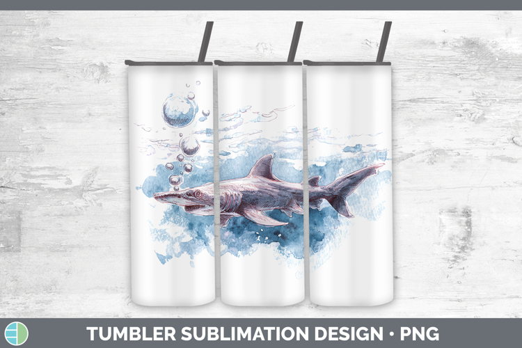 Goblin Shark Sketch Tumbler Sublimation Design