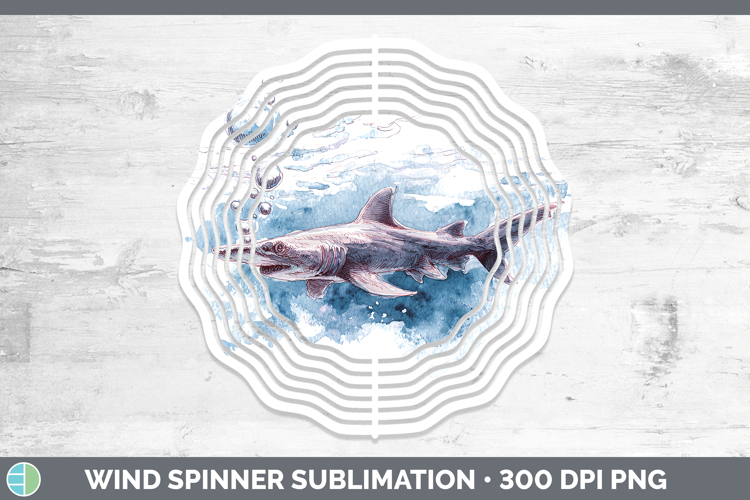 Goblin Shark Sketch Wind Spinner Sublimation Design