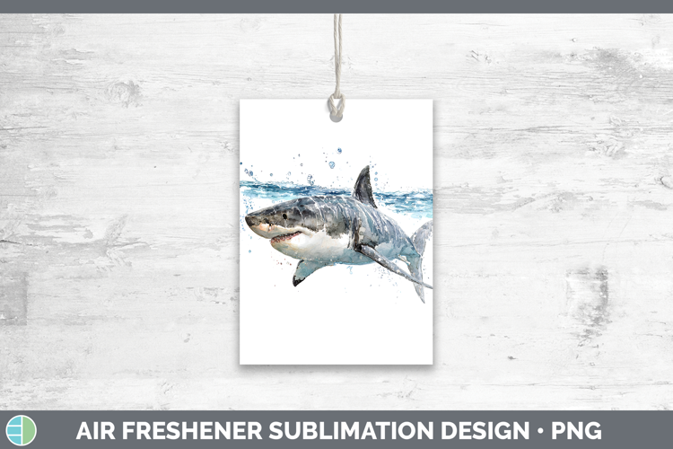 Great White Shark Sketch Air Freshener Sublimation Design