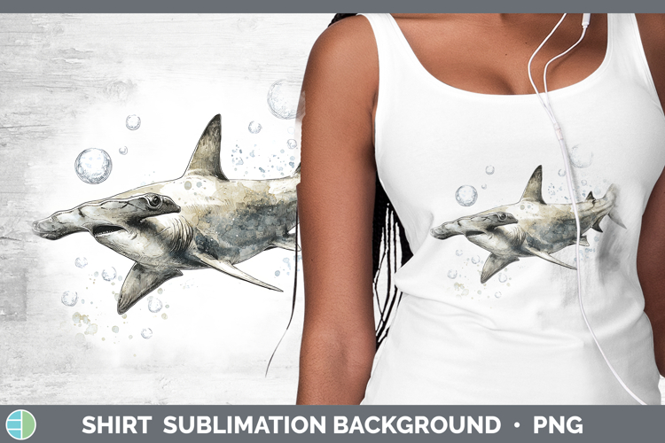 Hammerhead Shark Sketch Shirt Sublimation Design