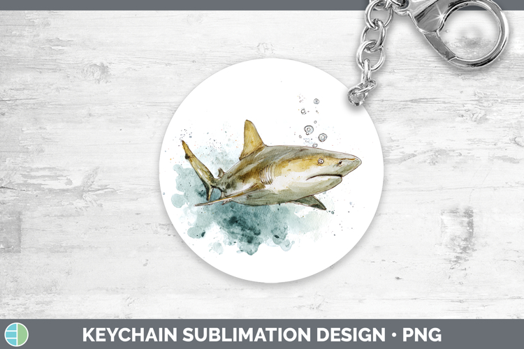 Lemon Shark Sketch Keychain Sublimation Design