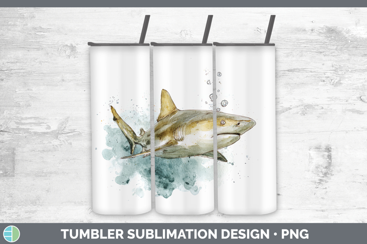 Lemon Shark Sketch Tumbler Sublimation Design