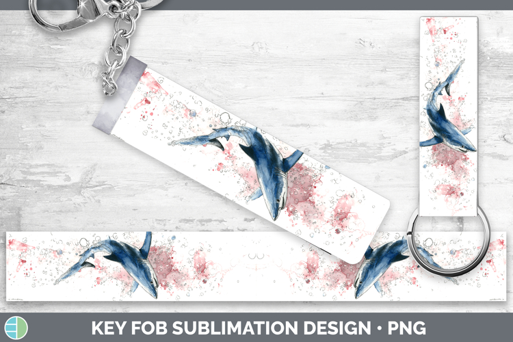 Mako Shark Sketch Key Fob Sublimation Design