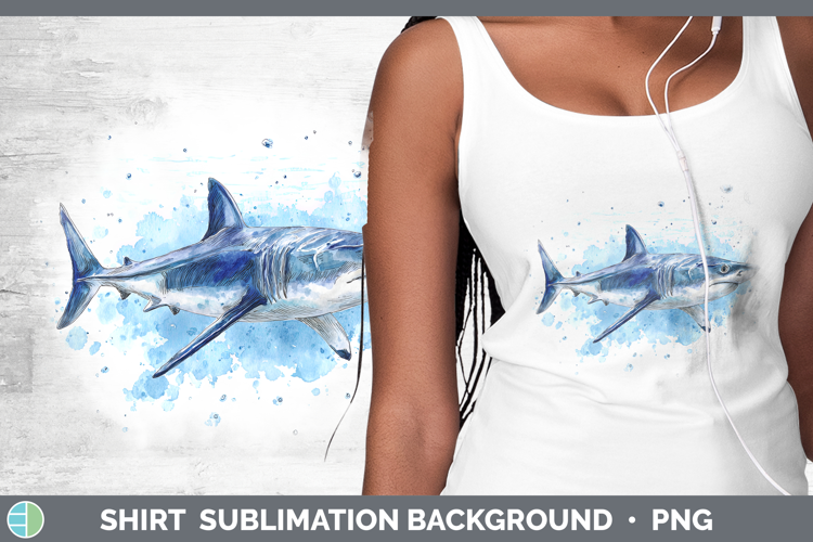 Mako Shark Sketch Shirt Sublimation Design