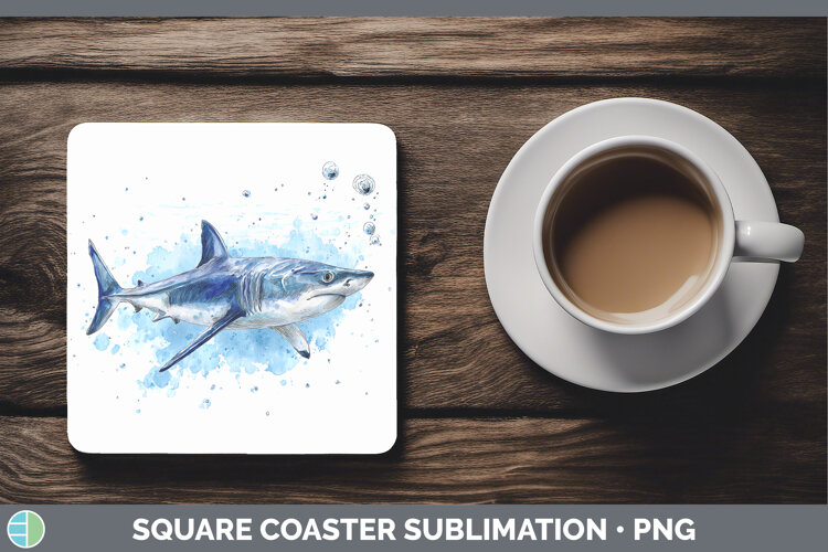 GorgeousShark Sketch Square Coaster design.