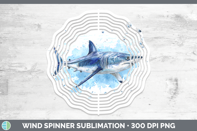 Mako Shark Sketch Wind Spinner Sublimation Design