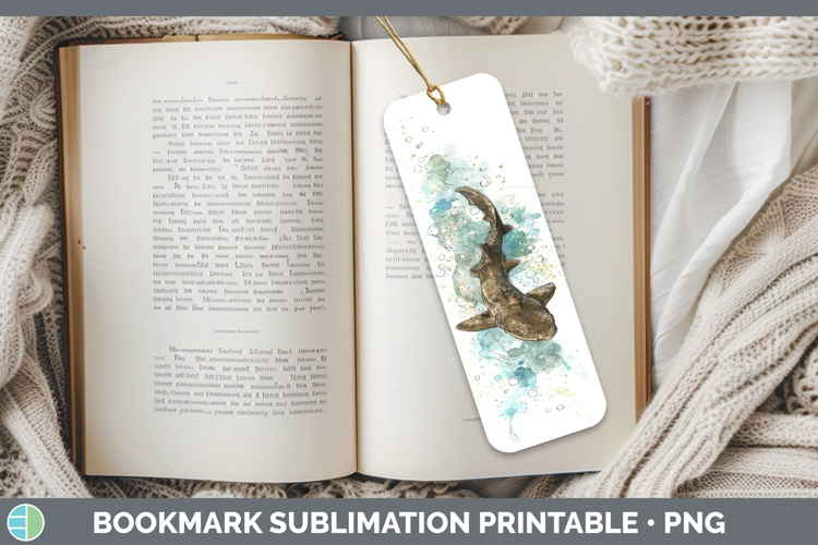 Nurse Shark Sketch Bookmark Sublimation Design