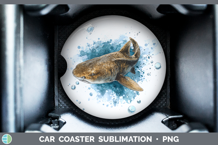 Nurse Shark Sketch Car Coaster Sublimation Design