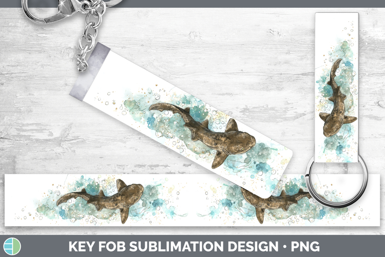Nurse Shark Sketch Key Fob Sublimation Design