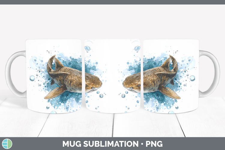 Nurse Shark Sketch Mug Wrap Sublimation Design