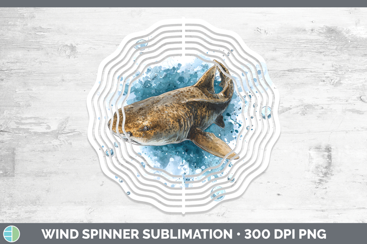 Nurse Shark Sketch Wind Spinner Sublimation Design