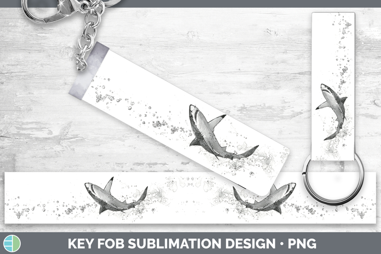 Porbeagle Shark Sketch Key Fob Sublimation Design