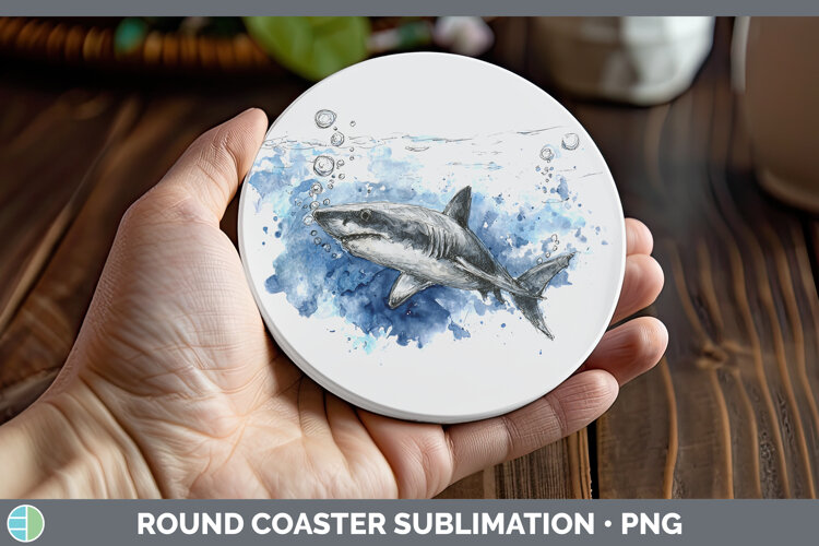 GorgeousShark Sketch Round Coaster design.