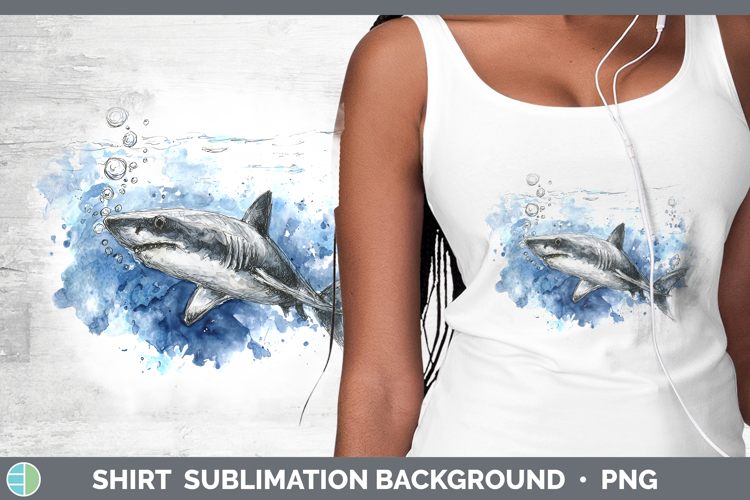 Porbeagle Shark Sketch Shirt Sublimation Design
