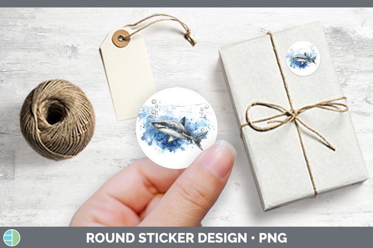 Porbeagle Shark Sketch Stickers Design