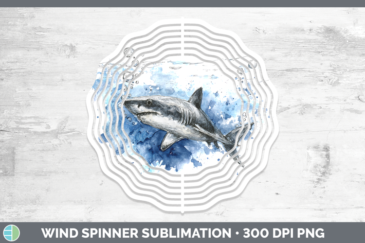 Porbeagle Shark Sketch Wind Spinner Sublimation Design
