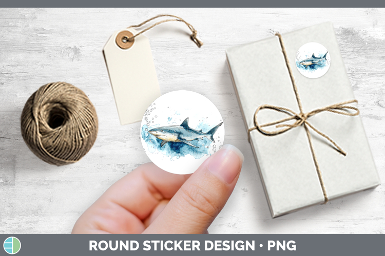 Reef Shark Sketch Stickers Design