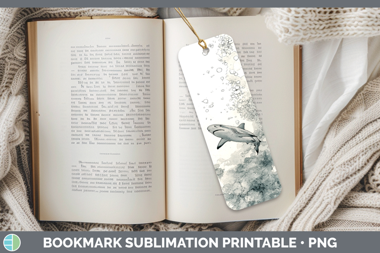 Sandbar Shark Sketch Bookmark Sublimation Design