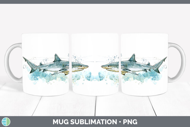 GorgeousShark Sketch Mug Wrap design.