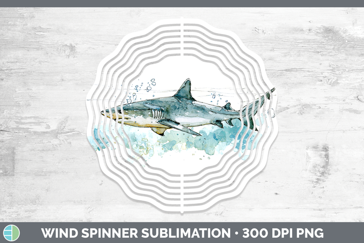 Sandbar Shark Sketch Wind Spinner Sublimation Design